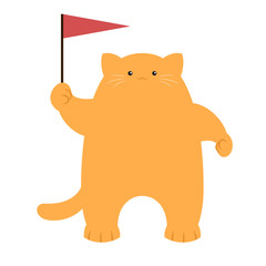 Cat and the flag