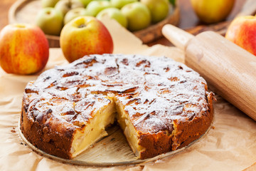French apple and pear pie