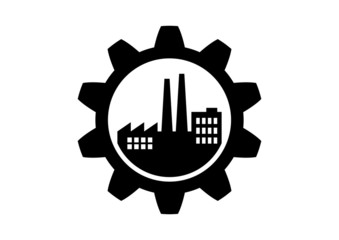 Industrial icon on white background