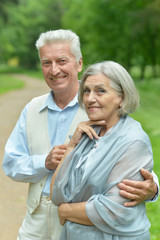 Senior couple in summer park