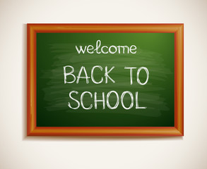 Fototapeta premium Back to school written on blackboard