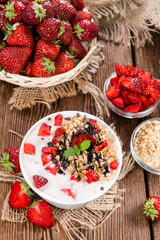 Portion of homemade Strawberry Yogurt