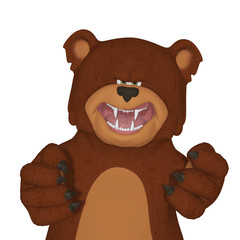 Angry cartoon bear