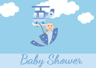 Baby shower card for boys