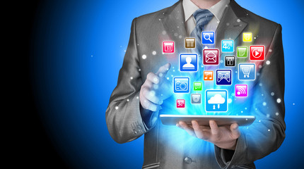 Business man using tablet PC