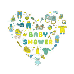Fototapeta premium Baby Shower or Arrival Card - in vector