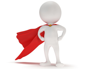 3d man - brave superhero with red cloak © newb1