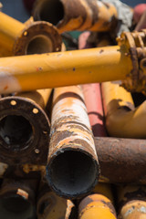 Rusted construction exhaust pipes