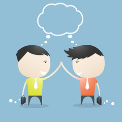 Businessman Success together cartoon, Vector illustration