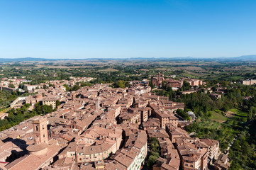 Fototapeta na wymiar Siena aerial view