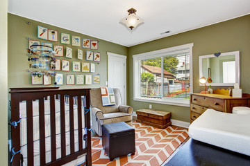 Nursery room in light green