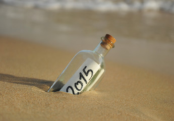 2015, bottle with a message