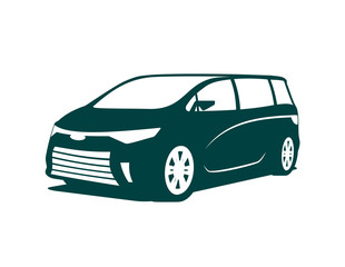 An illustration of concept of minivan icon - obrazy, fototapety, plakaty