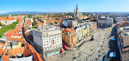 Naklejka premium Croatian Zagreb aerial view