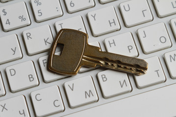 Lock on a keyboard of laptop