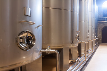   stell barrels in winery