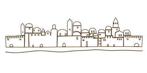 Middle East Town , OLd City, Illustration