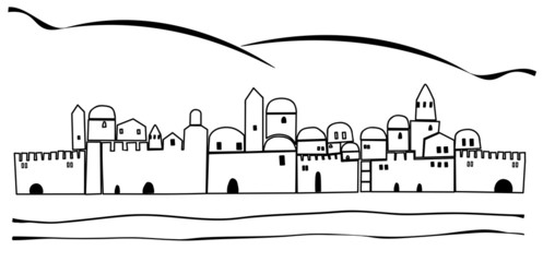 Middle East Town , Illustration