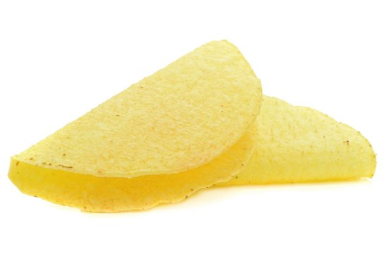Two Empty Taco Shells On A White Background