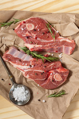 Raw Lamb Chops. Selective focus.