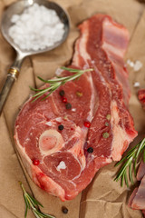 Raw Lamb Chops. Selective focus.