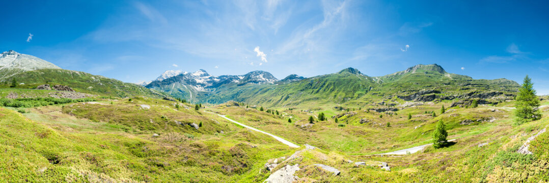 European Alps. Panorama with high mountains