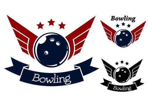 Bowling symbols with wings