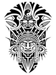 Tribal ancient mask vector illustration