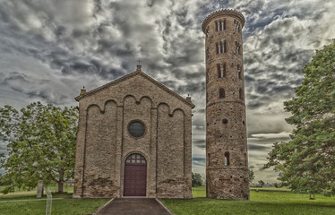 Fototapeta na wymiar Church of Campanile in Romagn