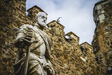 Fototapeta premium Carlos V sculpture, Tourism, Toledo, most famous city in spain