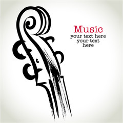 Grunge drawing violin with brushwork © freebreath