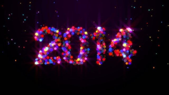New Year 2014 to 2015 Drop Ball Glowing Loop Animation