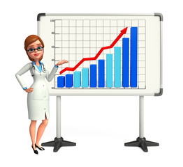 Young Doctor with business graph