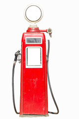 red retro gasoline pump