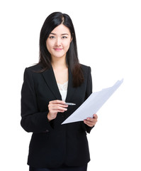 Asian Business Woman with document