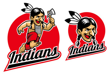 native indian hold an axe