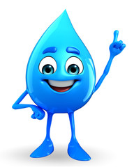 Water Drop Character is pointing