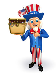 Uncle Sam with  treasure box