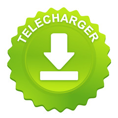 télécharger sur bouton web denté vert