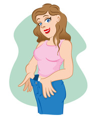 Girl happy to slim down