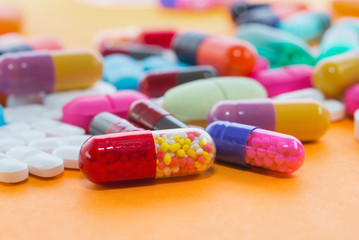 Many colorful pills