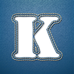 Denim jeans letter K
