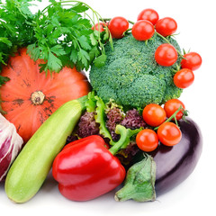 set vegetables isolated on a white background