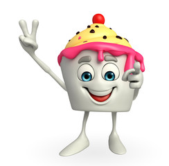 Ice Cream character is Victory sign © pixdesign123