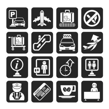 Silhouette Airport and transportation icons