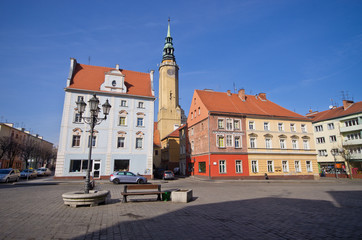 Town square in Brzeg, Poland