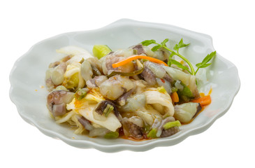Raw octopus salad