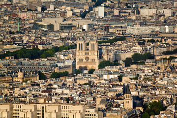 Fototapeta na wymiar Scenic view from the top of the Eiffel Tower. Paris, France.