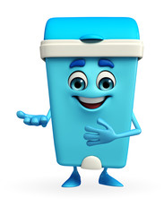 Dustbin Character with welcome pose