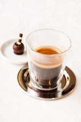 espresso with chocolate sweet